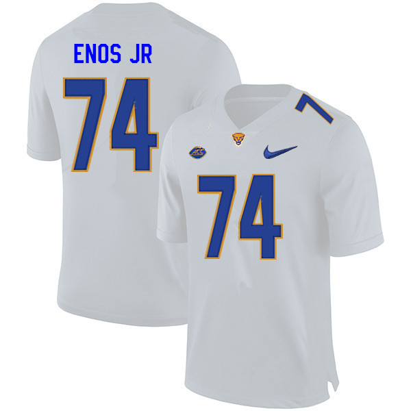 Men #74 Terrence Enos Jr. Pitt Panthers College Football Jerseys Sale-White